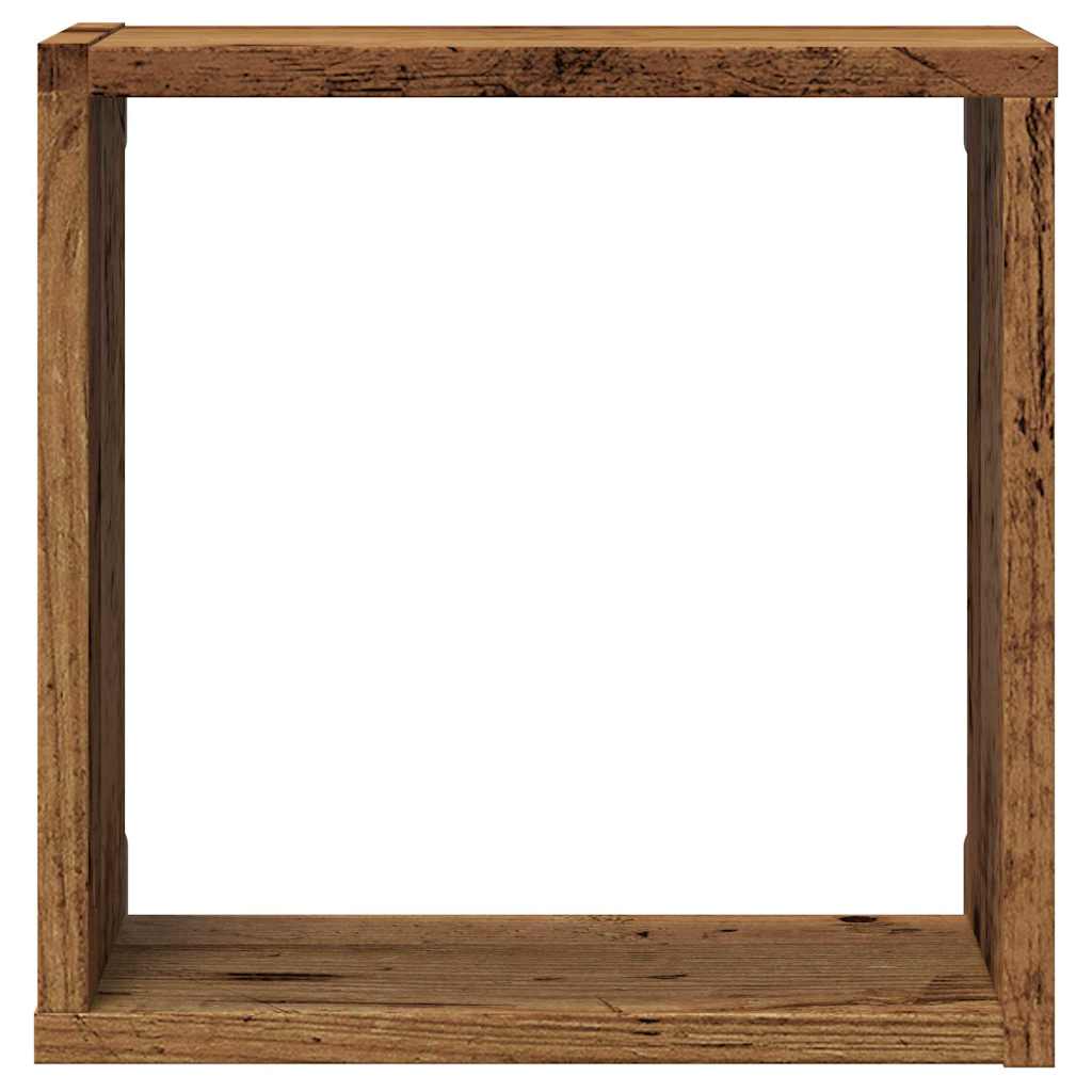Mensole Parete a Cubo 2 pz Legno Vecchio 30x15x30 cm Truciolato | homemem39