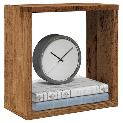 Mensole Parete a Cubo 2 pz Legno Vecchio 30x15x30 cm Truciolato | homemem39