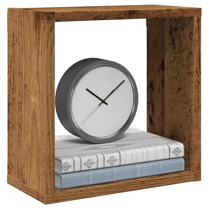Mensole Parete a Cubo 4 pz Legno Vecchio 30x15x30 cm Truciolato | homemem39