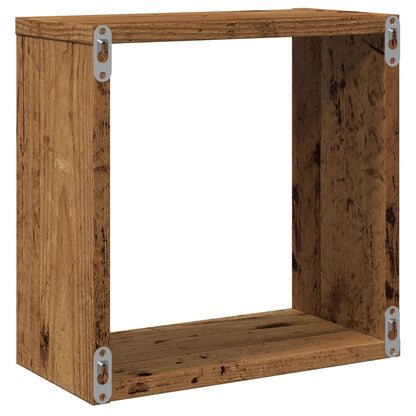 Mensole Parete a Cubo 6 pz Legno Vecchio 30x15x30 cm Truciolato | homemem39