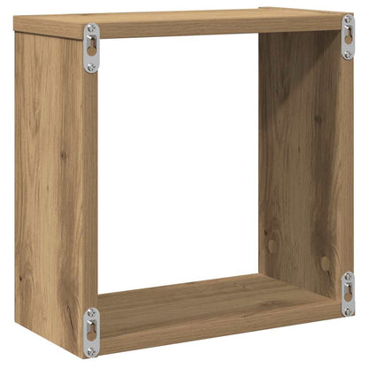 Mensole Parete a Cubo 2 pz Artigianale 30x15x30 cm Truciolato