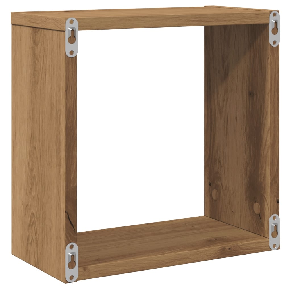 Mensole Parete a Cubo 4 pz Artigianale 30x15x30 cm Truciolato
