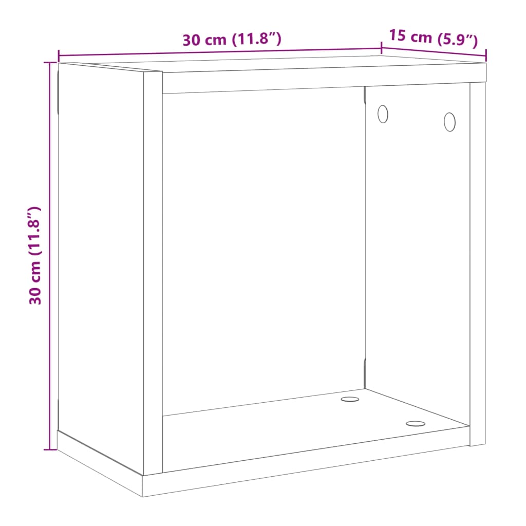 Mensole Parete a Cubo 4 pz Artigianale 30x15x30 cm Truciolato