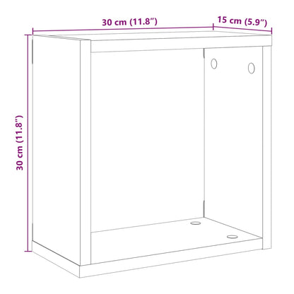 Mensole Parete a Cubo 4 pz Artigianale 30x15x30 cm Truciolato