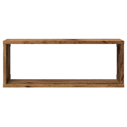 Mensole a Cubo Muro 2 pz Legno Antico 60x15x23 cm in Truciolato