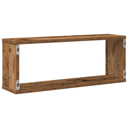 Mensole a Cubo Muro 4 pz Legno Antico 60x15x23 cm in Truciolato | homemem39