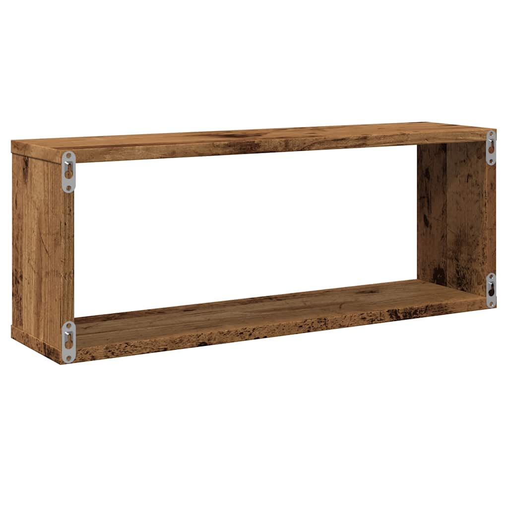 Mensole a Cubo Muro 6 pz Legno Antico 60x15x23 cm in Truciolato | homemem39