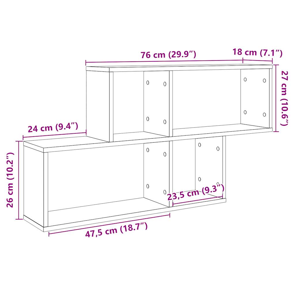 Scaffale a Parete Legno Vecchio 100x18x53 cm in Truciolato | homemem39