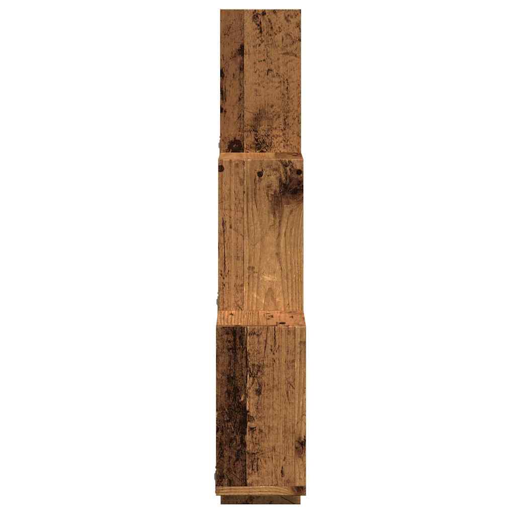 Mensola a Muro a Cubo Legno Antico 78x15x93cm Legno Multistrato | homemem39