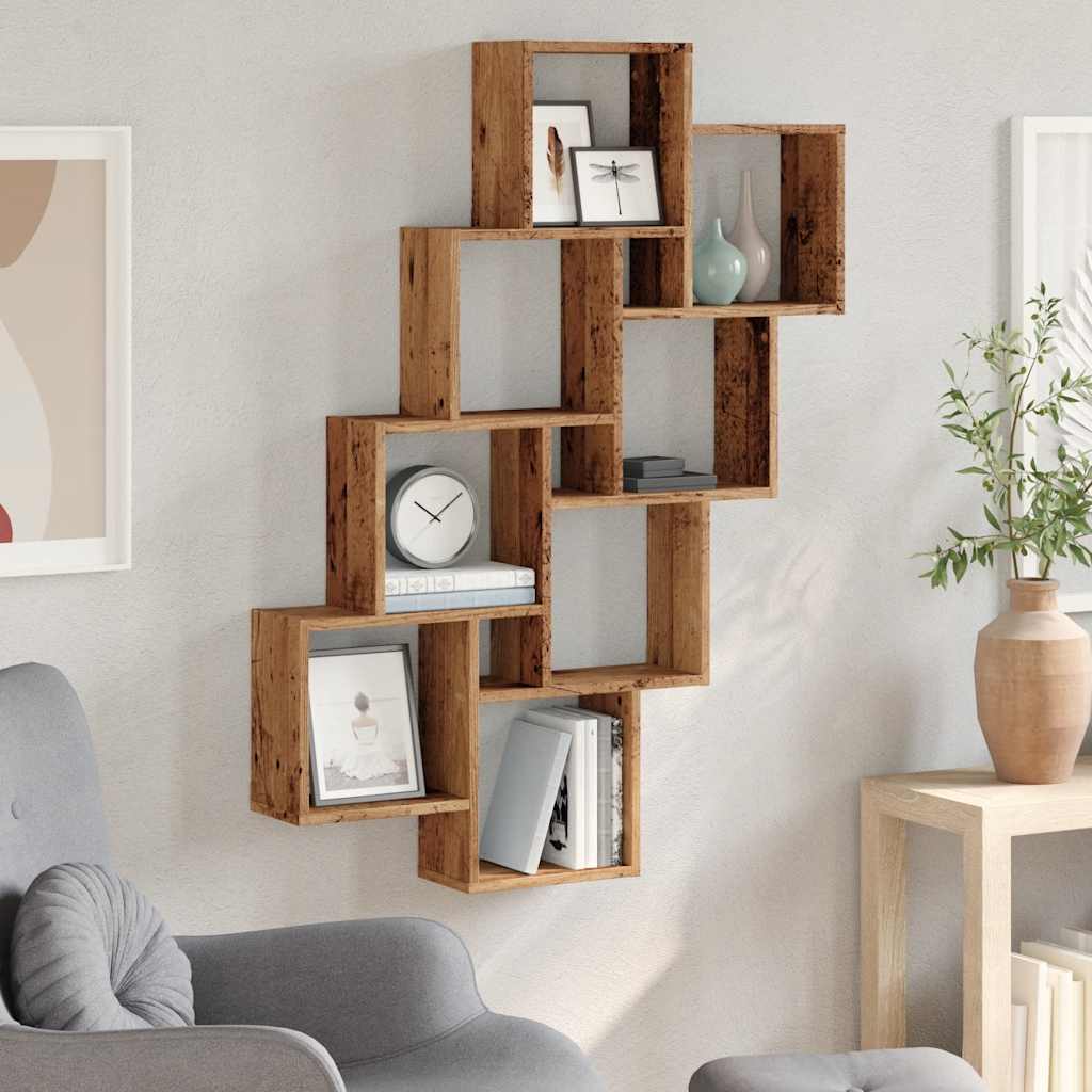 Mensola a Muro a Cubo Antico 90x15x119,5 cm Legno Multistrato | homemem39