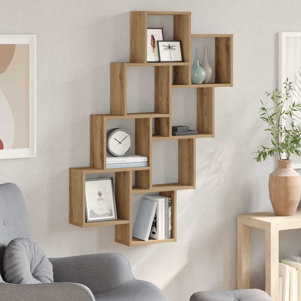 Mensola a Muro Cubo Artigianale 90x15x119,5cm Legno Multistrato