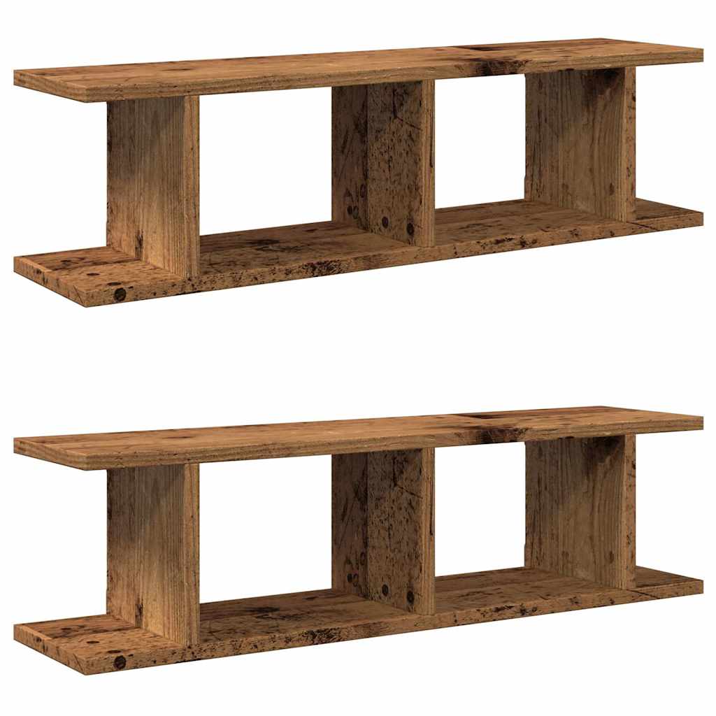 Mensole da Parete 2pz Legno Vecchio 75x18x20 cm in Truciolato | homemem39