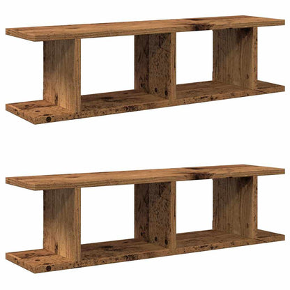 Mensole da Parete 2pz Legno Vecchio 75x18x20 cm in Truciolato | homemem39