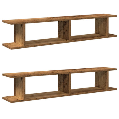 Mensole da Parete 2pz Legno Vecchio 105x18x20 cm in Truciolato | homemem39