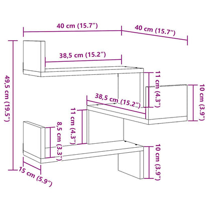 Scaffale Angolare Muro Legno Antico 40x40x49,5 cm Truciolato | homemem39