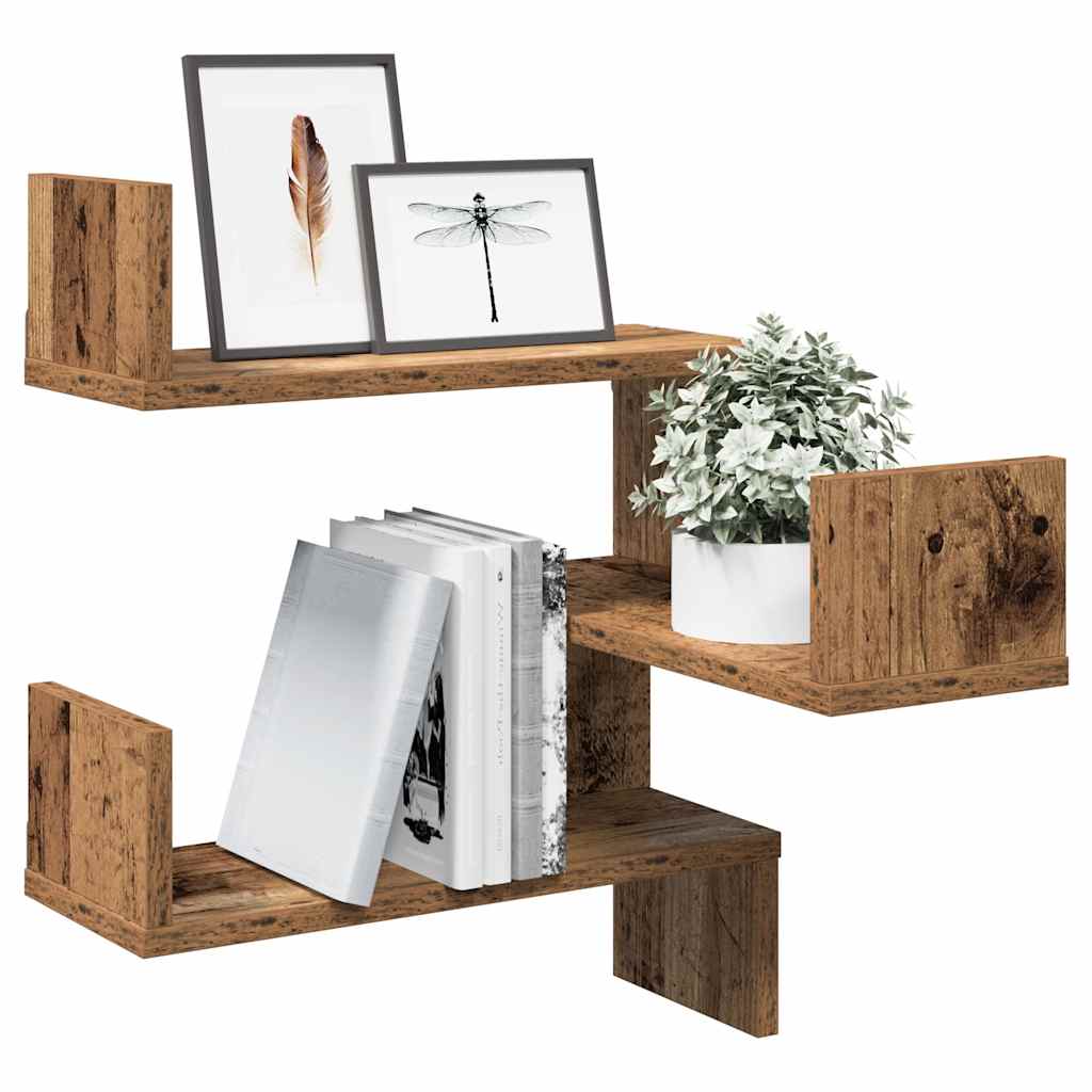 Scaffale Angolare Muro Legno Antico 40x40x49,5 cm Truciolato | homemem39