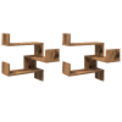 Mensole Angolari 2pz Legno Antico 40x40x49,5 cm in Truciolato | homemem39