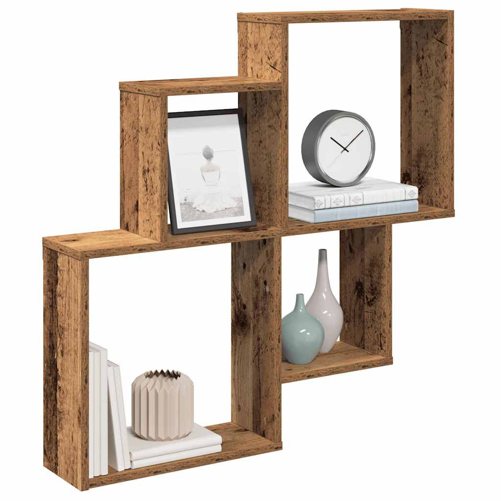 Mensola da Parete Legno Vecchio 80x15x78,5 cm Legno Multistrato | homemem39
