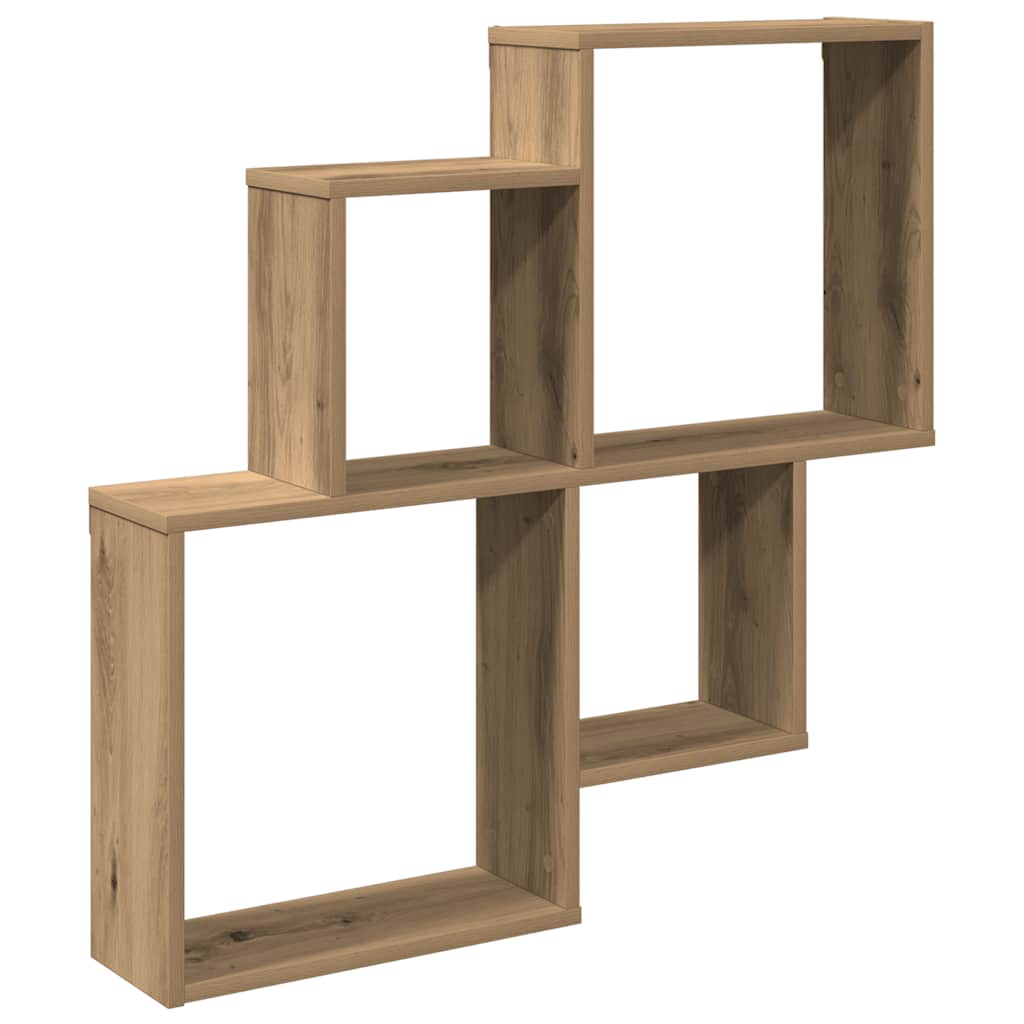Scaffale a Parete Rovere Artigianale 80x15x78,5 cm Truciolato | homemem39