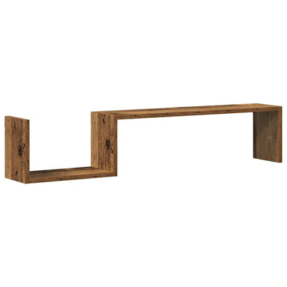 Scaffali da Parete 2 pz Legno Antico 100x15x20 cm Multistrato | homemem39