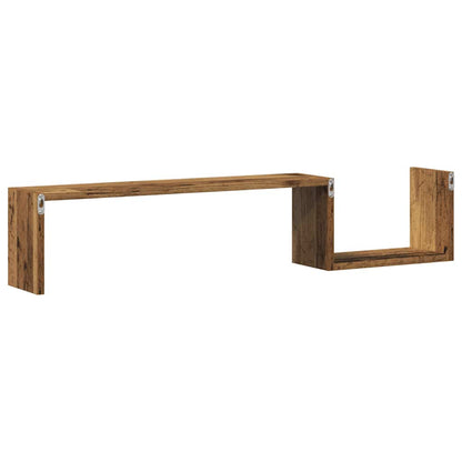 Scaffali da Parete 2 pz Legno Antico 100x15x20 cm Multistrato | homemem39