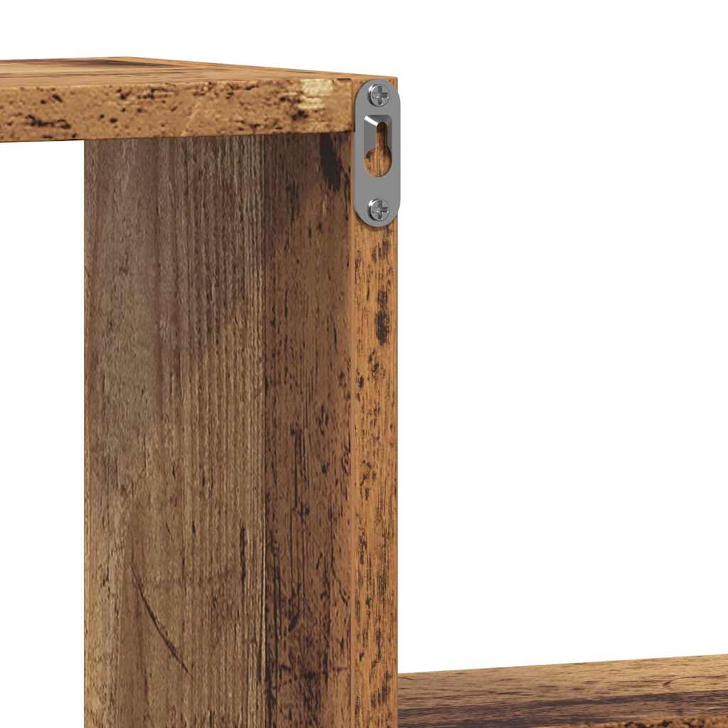 Scaffali da Parete 2 pz Legno Antico 100x15x20 cm Multistrato | homemem39