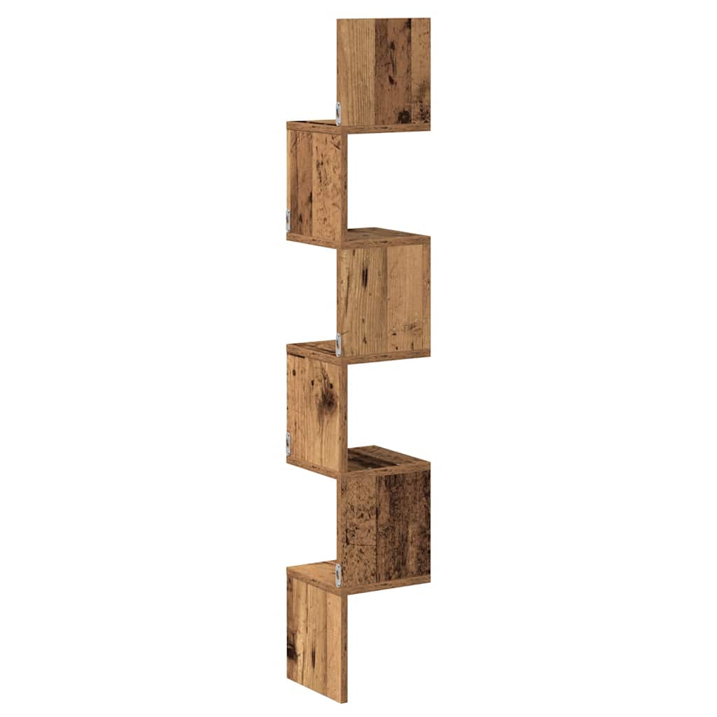 Mensola Angolare Legno Antico 20x20x127,5 cm Truciolato | homemem39