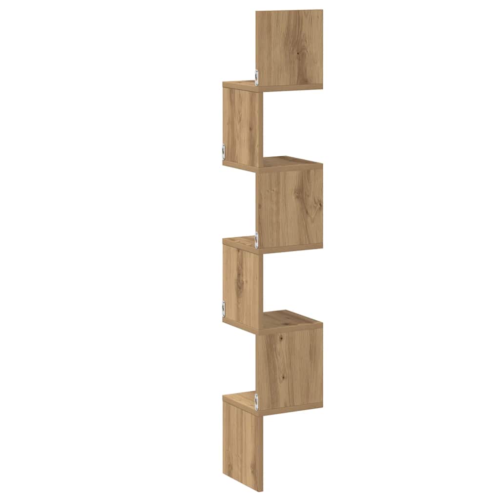 Scaffale Angolare Muro Artigianale 20x20x127,5 cm in Truciolato | homemem39
