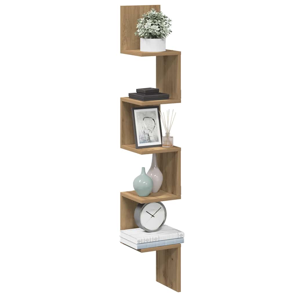 Scaffale Angolare Muro Artigianale 20x20x127,5 cm in Truciolato | homemem39