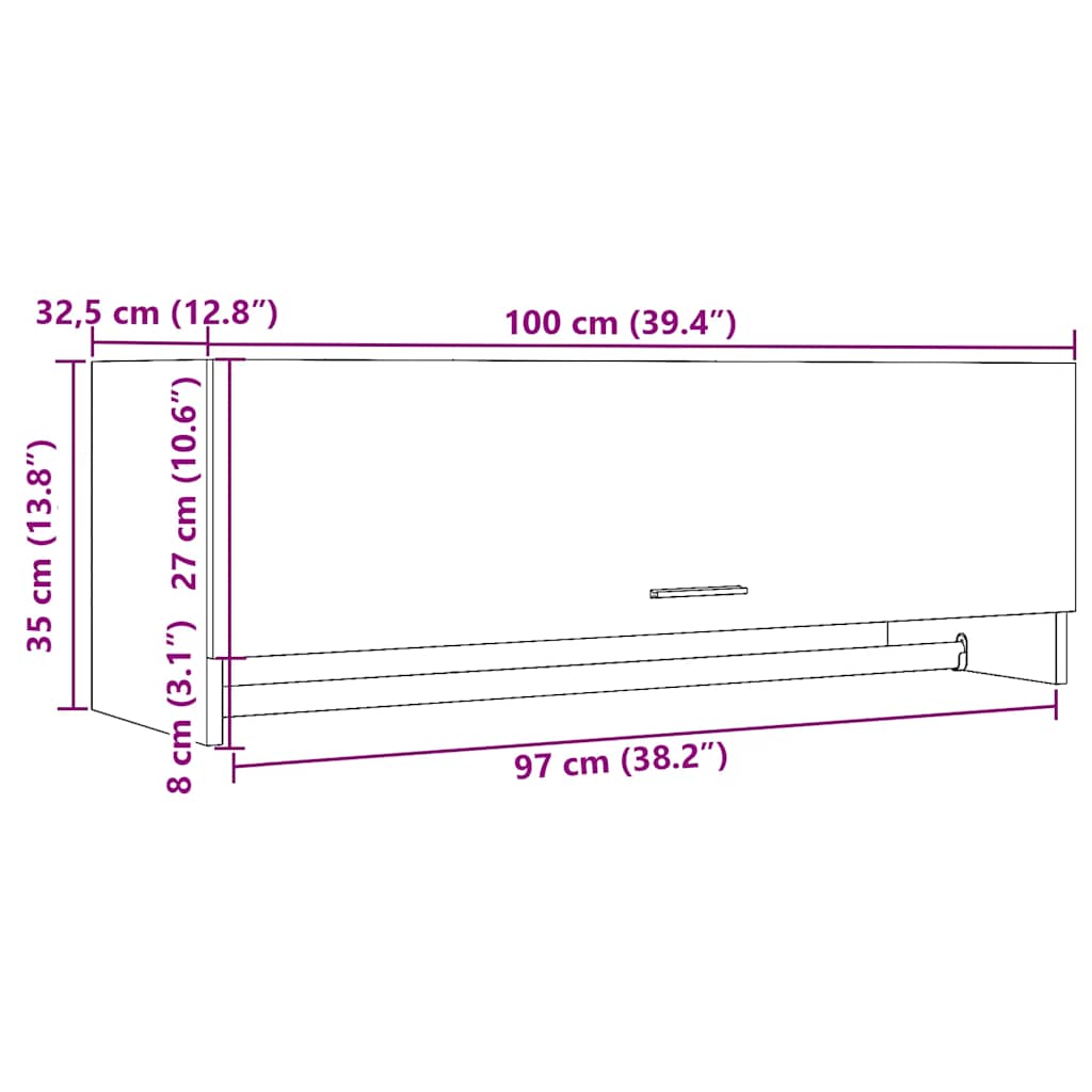 Armadio Rovere Artigianale 100x32,5x35 cm in Truciolato | homemem39