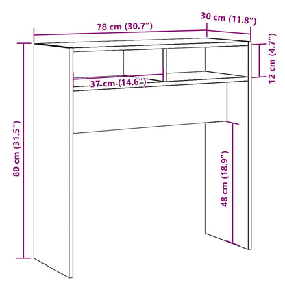 Tavolo Consolle Rovere Artigianale 78x30x80 cm in Truciolato | homemem39