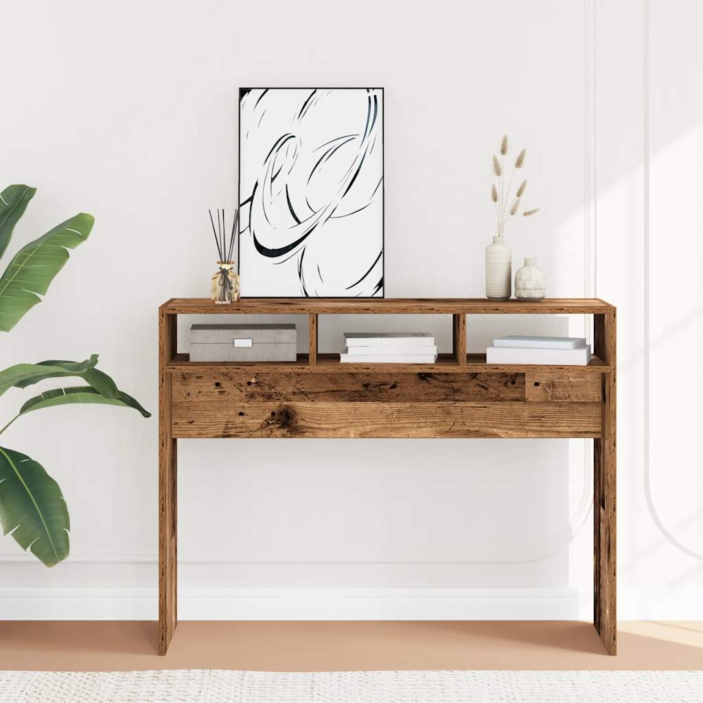 Tavolino Consolle Legno Antico 105x30x80 cm in Truciolato | homemem39