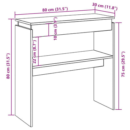 Tavolino Consolle Legno Antico 80x30x80 cm in Truciolato