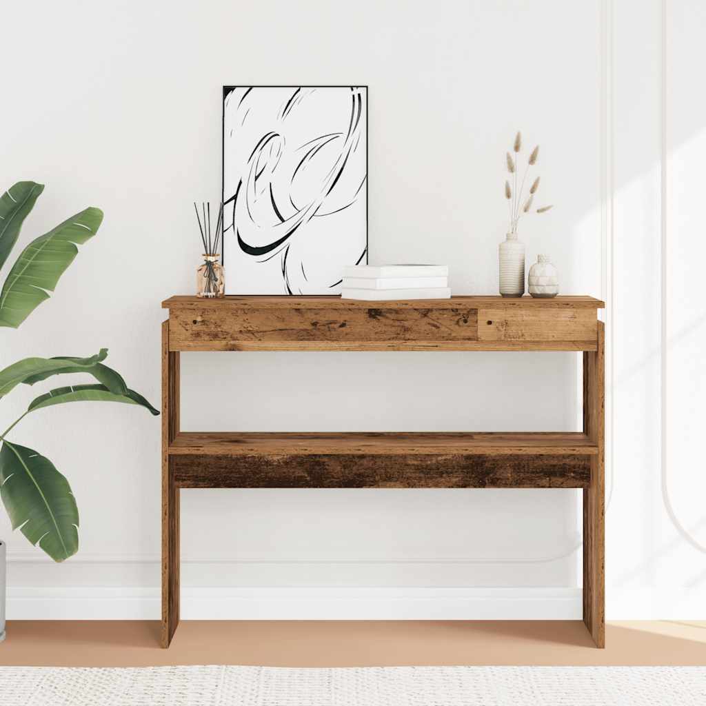 Tavolino Consolle Legno Antico 102x30x80 cm in Truciolato | homemem39