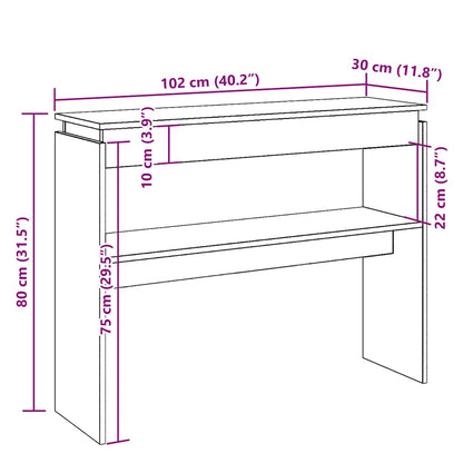 Tavolo Consolle Rovere Artigianale 102x30x80 cm in Truciolato | homemem39
