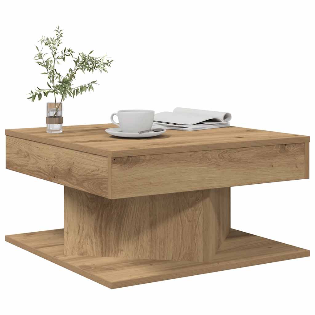 Tavolino Salotto Rovere Artigianale 55x55x30 cm in Truciolato | homemem39