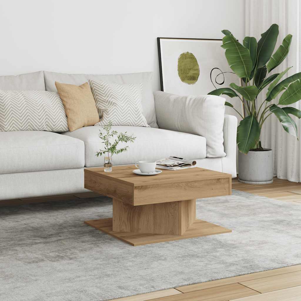 Tavolino Salotto Rovere Artigianale 55x55x30 cm in Truciolato | homemem39