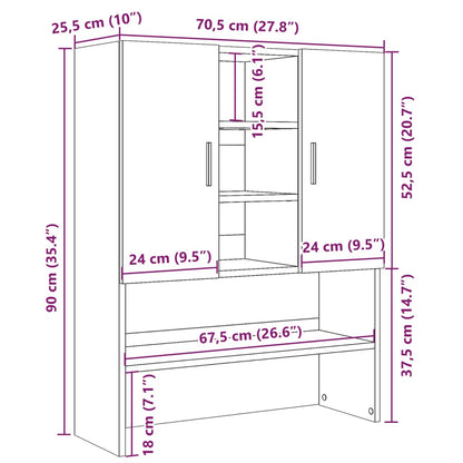 Mobile per Lavatrice Grigio Cemento 70,5x25,5x90 cm | homemem39