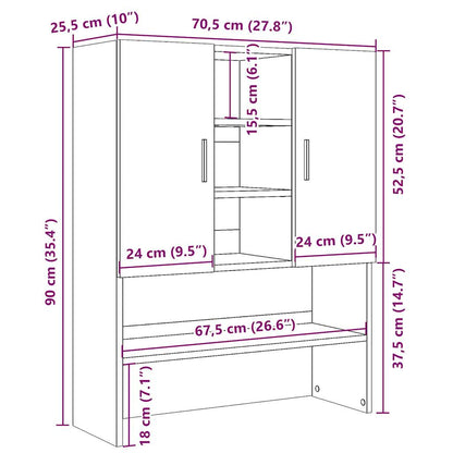 Mobile per Lavatrice Legno Antico 70,5x25,5x90 cm | homemem39