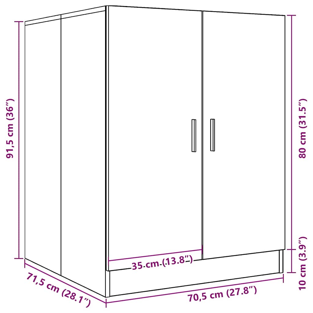 Mobile per Lavatrice Grigio Cemento 70,5x71,5x91,5 cm | homemem39