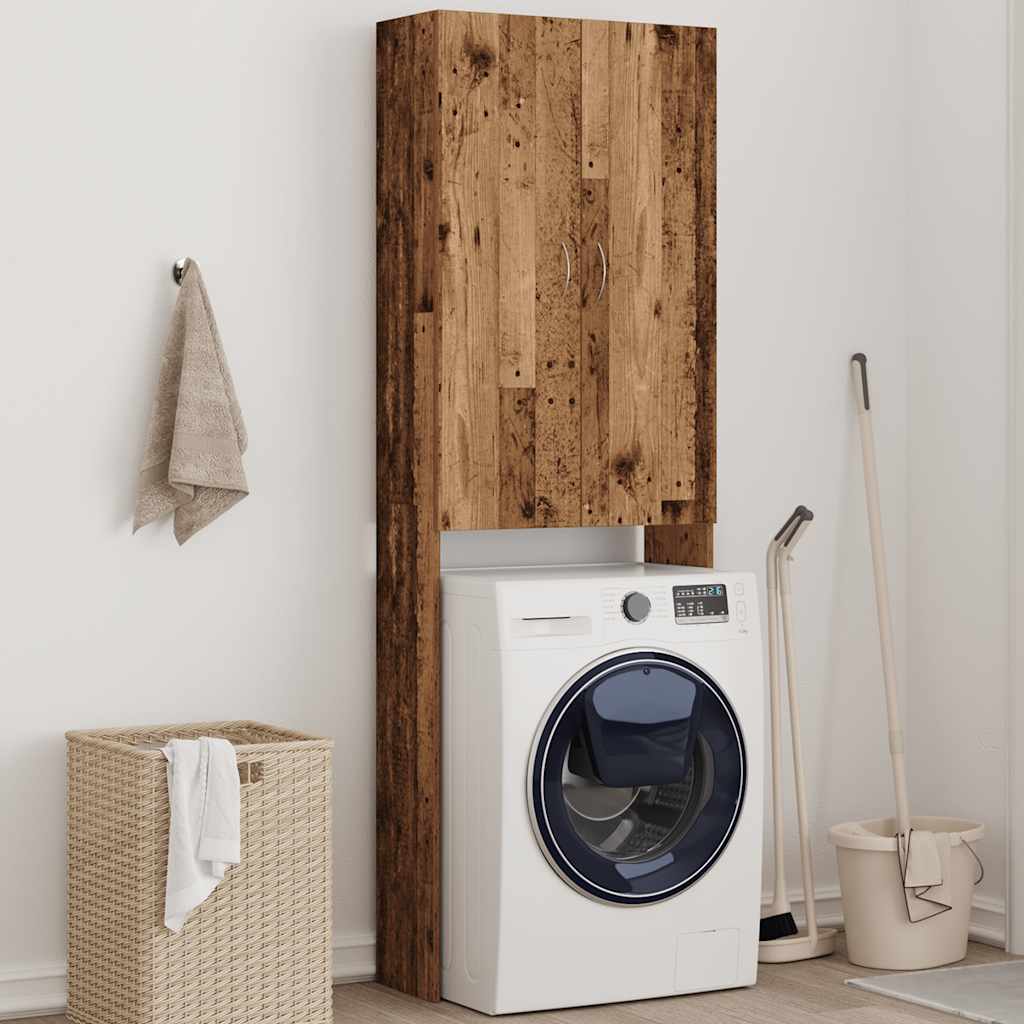 Mobile per Lavatrice Legno Antico 64x25,5x190 cm | homemem39