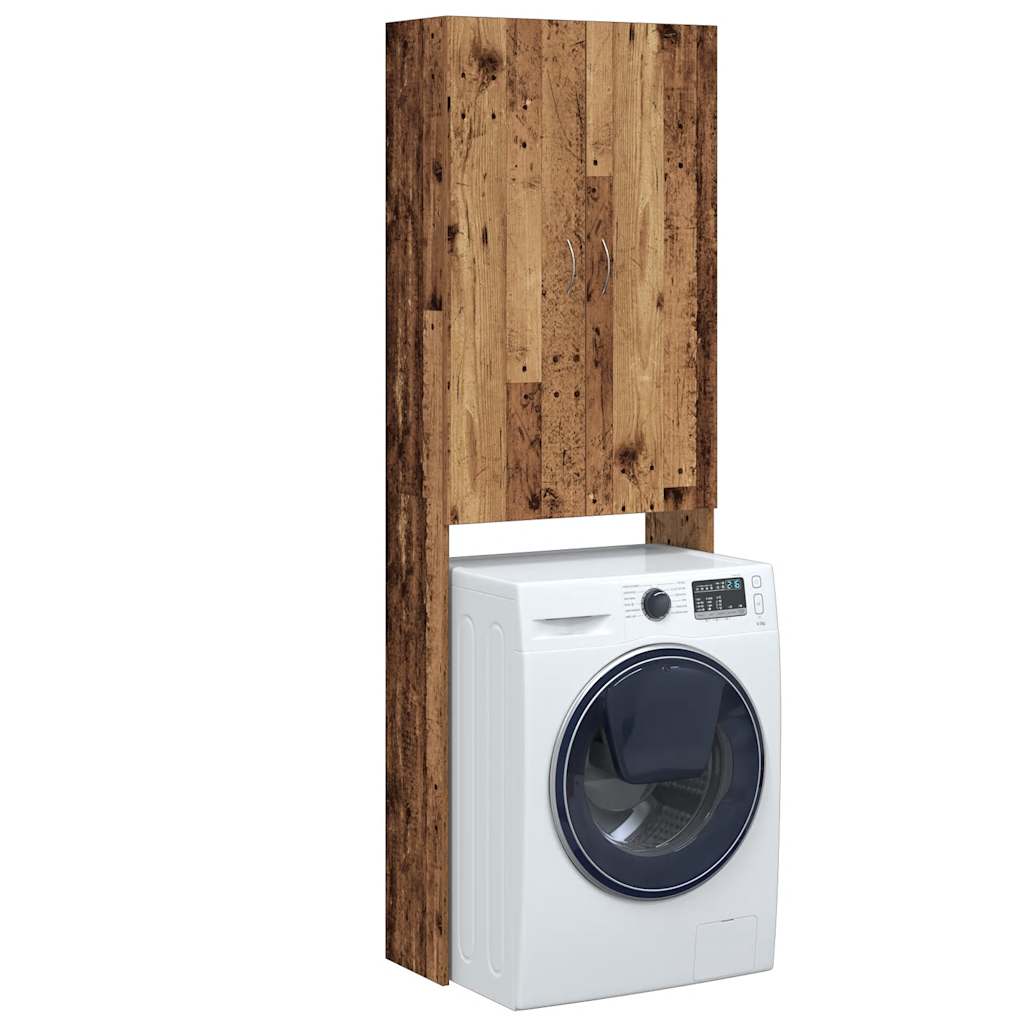 Mobile per Lavatrice Legno Antico 64x25,5x190 cm | homemem39