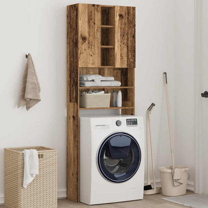 Mobile per Lavatrice Legno Antico 64x25,5x190 cm | homemem39