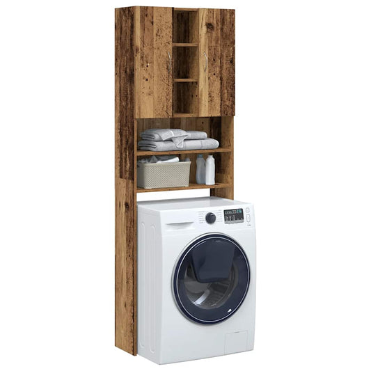 Mobile per Lavatrice Legno Antico 64x25,5x190 cm | homemem39