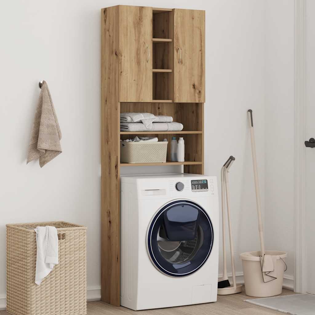 Mobile per Lavatrice Rovere Artigianale 64x25,5x190 cm | homemem39