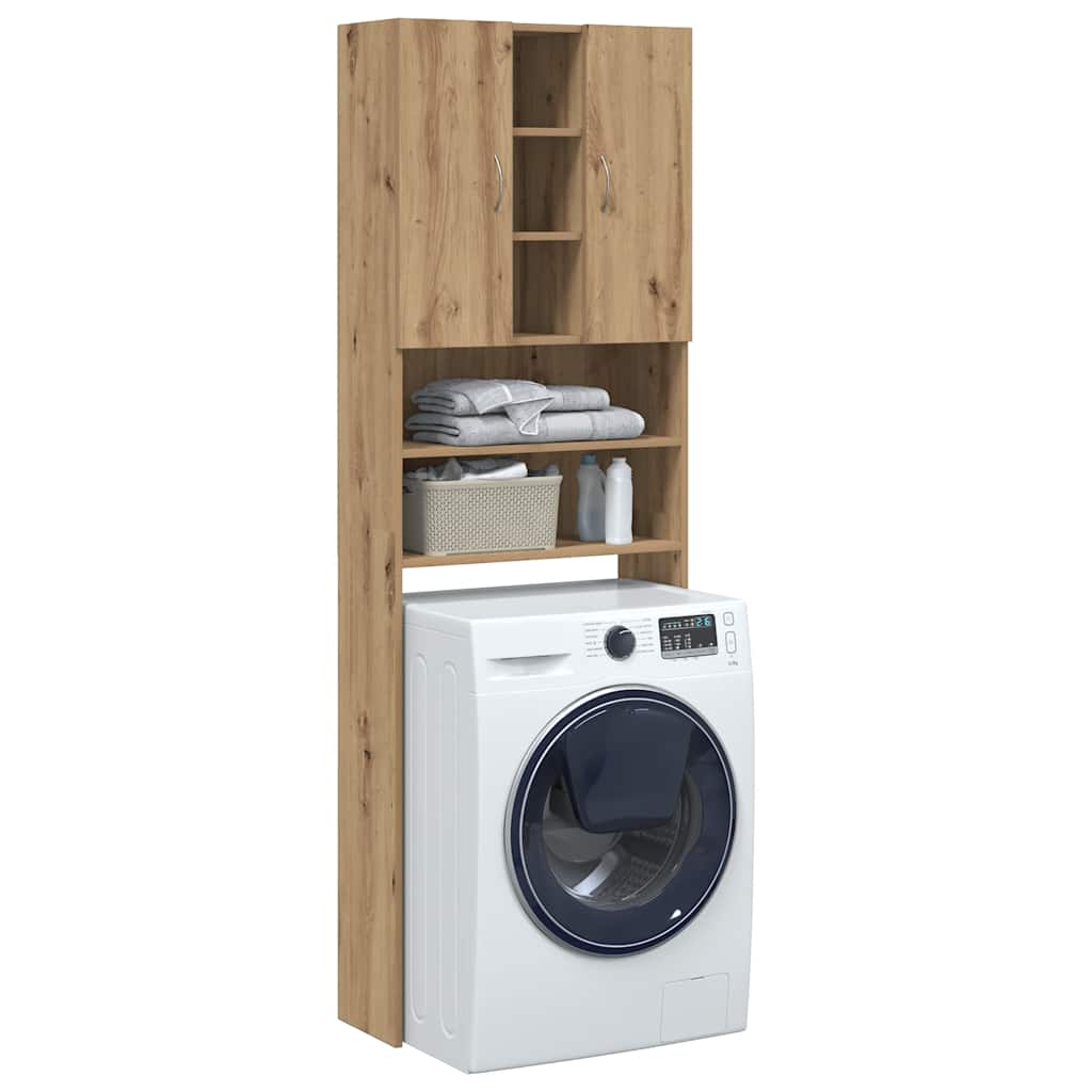 Mobile per Lavatrice Rovere Artigianale 64x25,5x190 cm | homemem39