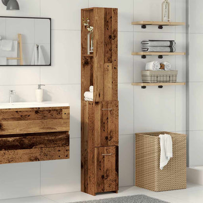 Mobile da Bagno Legno Antico 25x25x170 cm in Truciolato | homemem39