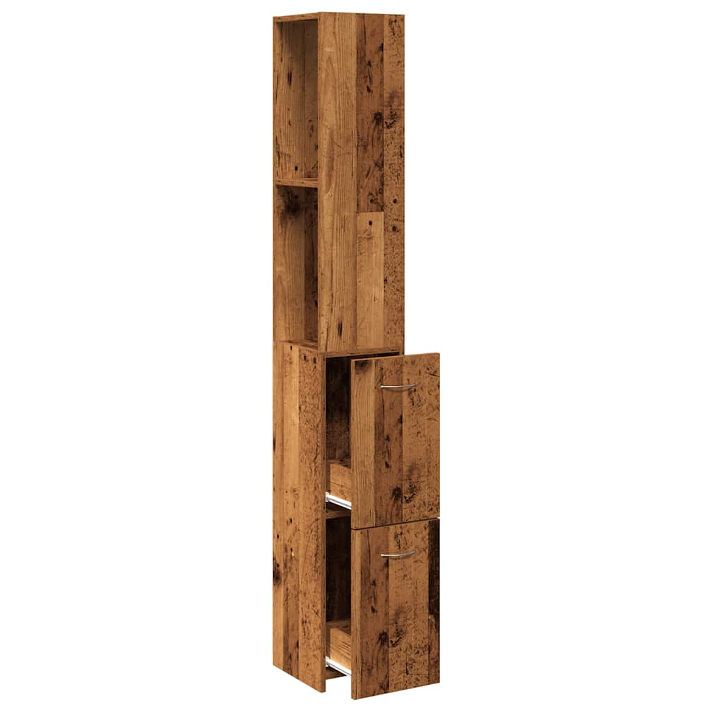 Mobile da Bagno Legno Antico 25x25x170 cm in Truciolato | homemem39