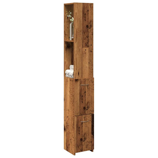 Mobile da Bagno Legno Antico 25x25x170 cm in Truciolato | homemem39