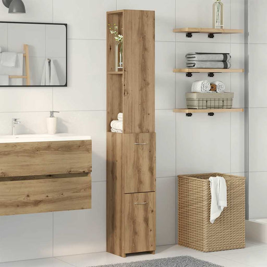 Armadietto Bagno Rovere 25x25x170 cm Legno Multistrato | homemem39